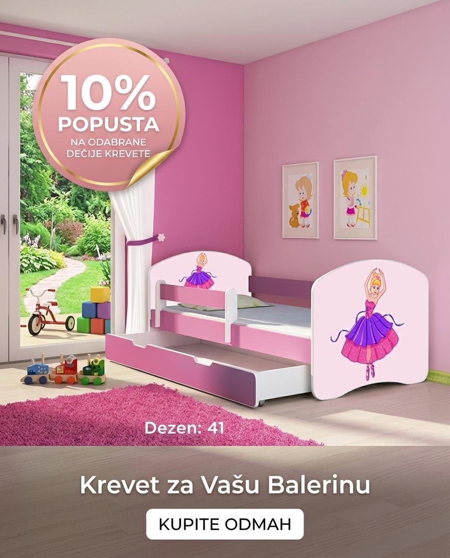 Krevet za decu Pink sa fiokom 180x80 acma 2 41